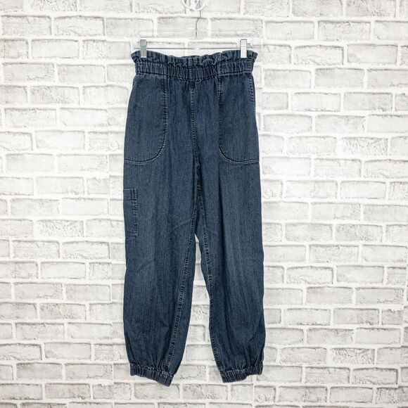 Pietsie Baja Paperbag Pants in blue denim Size M Made in CA - Picture 9 of 9